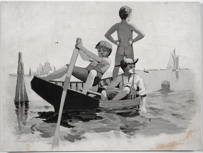 Plavání chlapců, Gloucester Harbor od Winslow Homer