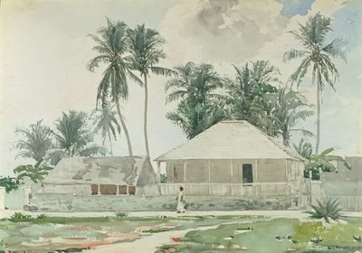 Cabins, Nassau, 1885 (wc a tužka na papíře) od Winslow Homer