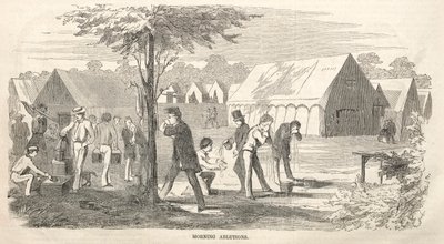 Náčrtky táborových setkání: Ranní mytí, 1858. od Winslow Homer