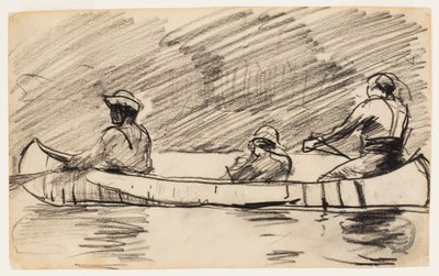 Kanoe se třemi muži od Winslow Homer