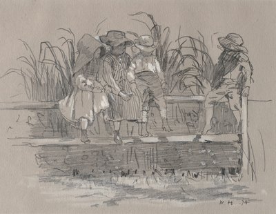 Děti sedí na plotě od Winslow Homer