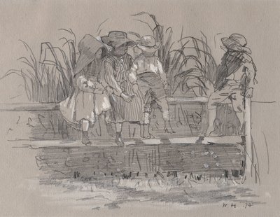 Děti sedící na plotě od Winslow Homer