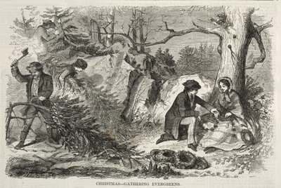 Vánoce – Shromáždění evergreenů, 1858. od Winslow Homer