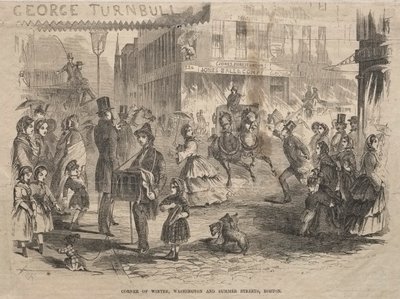 Corner Winter, Washington a Summer Streets, Boston, 1857. od Winslow Homer