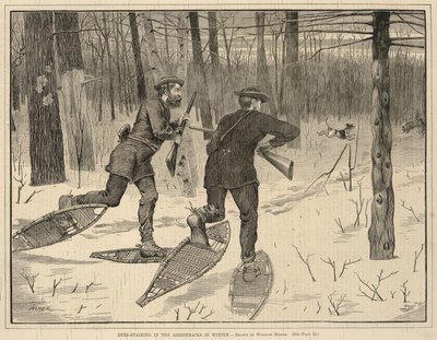 Sledování jelenů v Adirondacku v zimě, z časopisu Every Saturday, A Journal of Choice Reading, 21. ledna 1871. od Winslow Homer