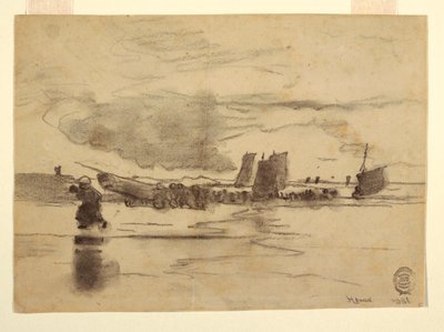 Kresba, Pláž za odlivu, Cullercoats, Anglie, 1881 od Winslow Homer