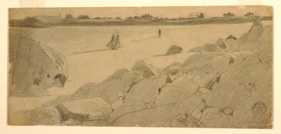 Kresba, Pláž v Marshfieldu, 1869-74 od Winslow Homer