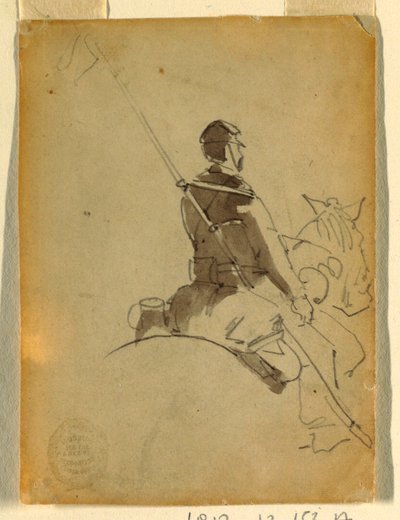 Kresba, Jezdec na koni, 1862 od Winslow Homer