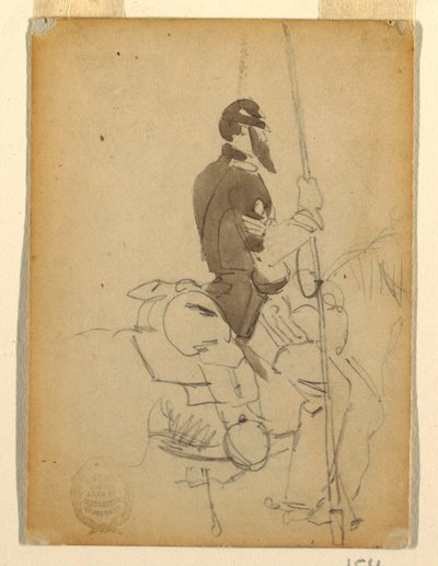 Kresba, Jezdec na koni, 1862 od Winslow Homer