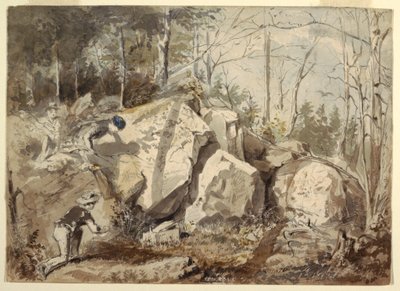 Kresba, Kladení pasti na veverky, asi 1855 od Winslow Homer