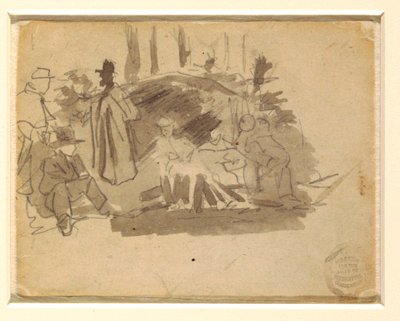 Kresba, Kempování vojáků, 1862 od Winslow Homer