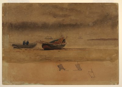 Kresba, Pohled na záď dvou veslic, Anglie, 1881-82 od Winslow Homer