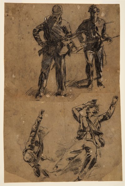Kresba, Studie vojáků, 1863-65 od Winslow Homer
