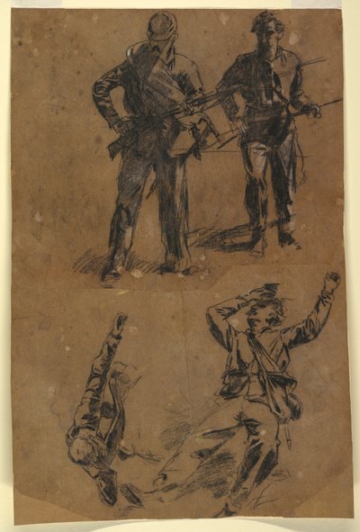 Kresba, Studie vojáků, 1863-65 od Winslow Homer