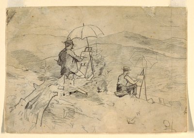 Kresba, studie pro "Umělce skicující v Bílých horách" a "Umělce na venkově", 1868 od Winslow Homer