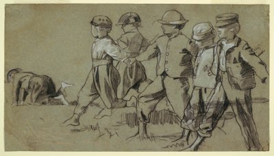 Kresba, studie k filmu "Práskni bičem", 1872 od Winslow Homer