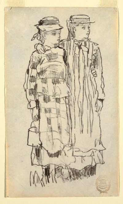 Kresba, Dvě dívky, 1879 od Winslow Homer