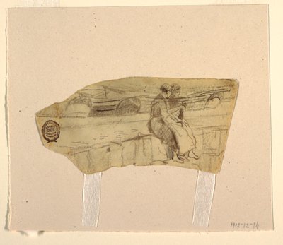 Kresba, Dvě ženy sedící na zdi, Cullercoats, Anglie, 1881-82 od Winslow Homer