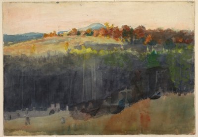 Kresba, Údolí a úbočí, Adirondacks, 1889-94 od Winslow Homer