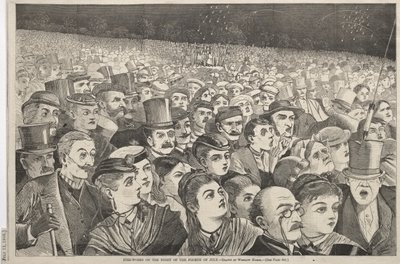 Ohňostroj v noci čtvrtého července od Winslow Homer