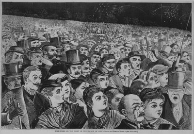 Ohňostroj v noci čtvrtého července 1868 (dřevoryt) od Winslow Homer