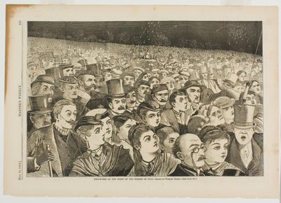 Ohňové práce v noci ze 4. na 5. července od Winslow Homer