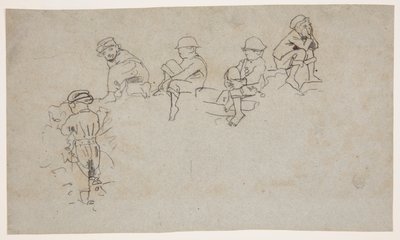 Pět náčrtů mladých chlapců od Winslow Homer