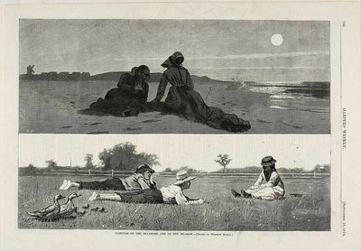 Flirtování na břehu moře a na louce od Winslow Homer