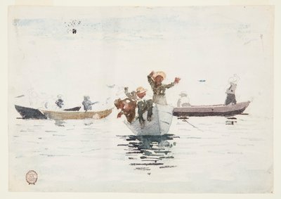 Čtyři veslice s dětmi od Winslow Homer