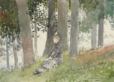 Dívka sedící v háji od Winslow Homer