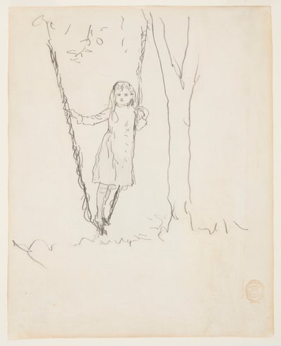 Dívka stojící na houpačce od Winslow Homer