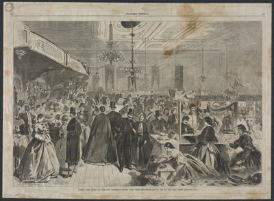 Velký veletrh pořádaný v prosinci 1861 v New Yorku na podporu městských chudých. od Winslow Homer