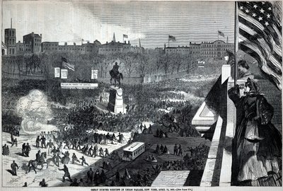Velké sumterské shromáždění na Union Square v New Yorku, 11. dubna, z Harper