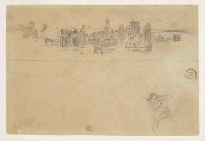 Skupiny žen na pláži, Cullercoats, Anglie od Winslow Homer