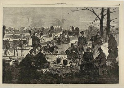 Zastavení vlaku s vagóny od Winslow Homer
