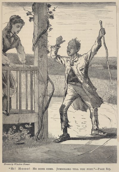 "Ahoj! H-o-o-o! Přišel. Jumboloro Tell You Fust.", z The Galaxy, červen 1869 od Winslow Homer