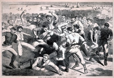 Volno v táboře - vojáci hrající „fotbal“, z Harper