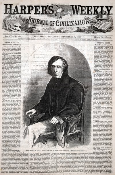 Ctihodný Roger B. Taney, předseda Nejvyššího soudu Spojených států, z Harper