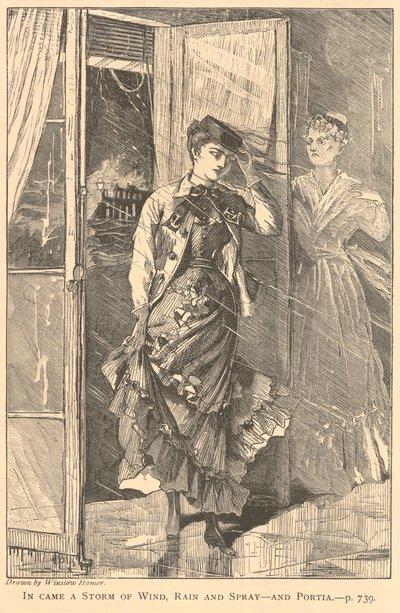 Přišla Bouře větru, deště a spreje – a Portia., z Galaxie, prosinec 1869 od Winslow Homer