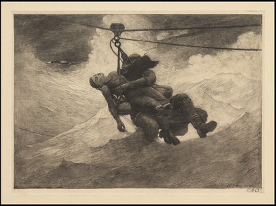 Life Line, 1884, pravděpodobně vytištěno kolem roku 1940 od Winslow Homer