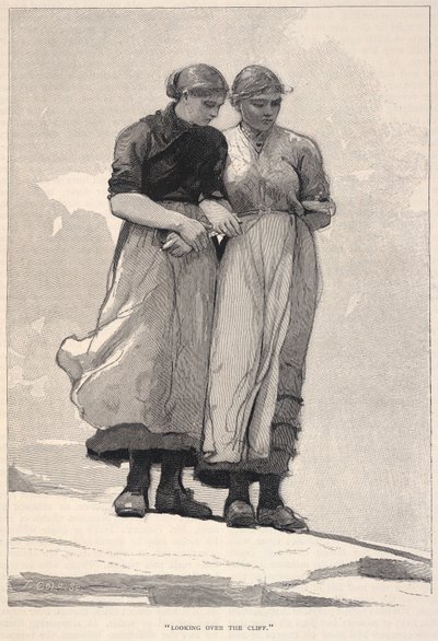 Pohled přes útes, z časopisu The Century Magazine, listopad 1883 od Winslow Homer
