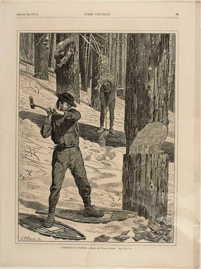 Těžba dřeva v zimě od Winslow Homer