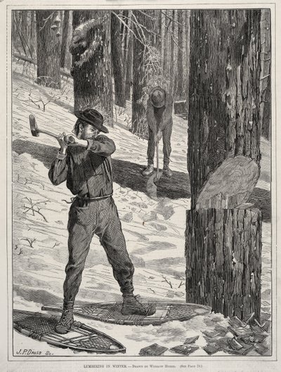 Dřevorubectví v zimě, 1871. od Winslow Homer