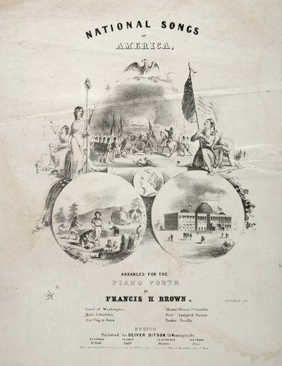 Národní písně Ameriky - notový obal od Winslow Homer