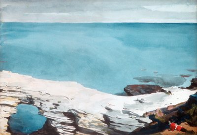 Natural Bridge, Bermuda, c.1901 (wc a grafit na bílém tkaném papíře) od Winslow Homer