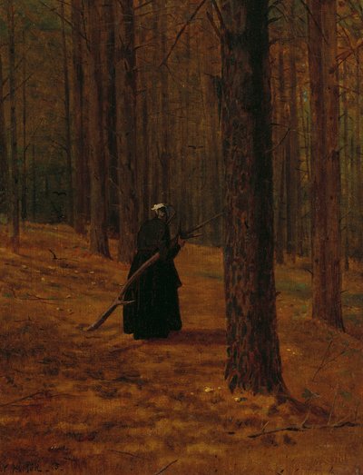 Stará žena shromažďující štětec, 1865 od Winslow Homer