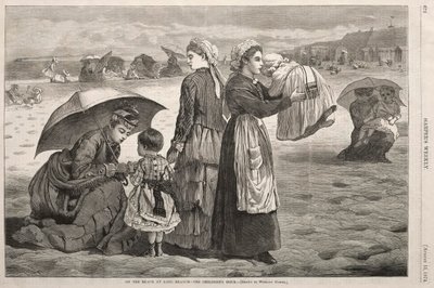 Na pláži v Long Branch - Hodina dětí, 1874. od Winslow Homer