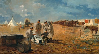 Deštivý den v táboře, 1871 od Winslow Homer