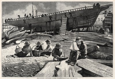Stavba lodí, přístav Gloucester, 1873. od Winslow Homer