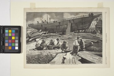 Stavba lodi, přístav Gloucester (inkoust) od Winslow Homer